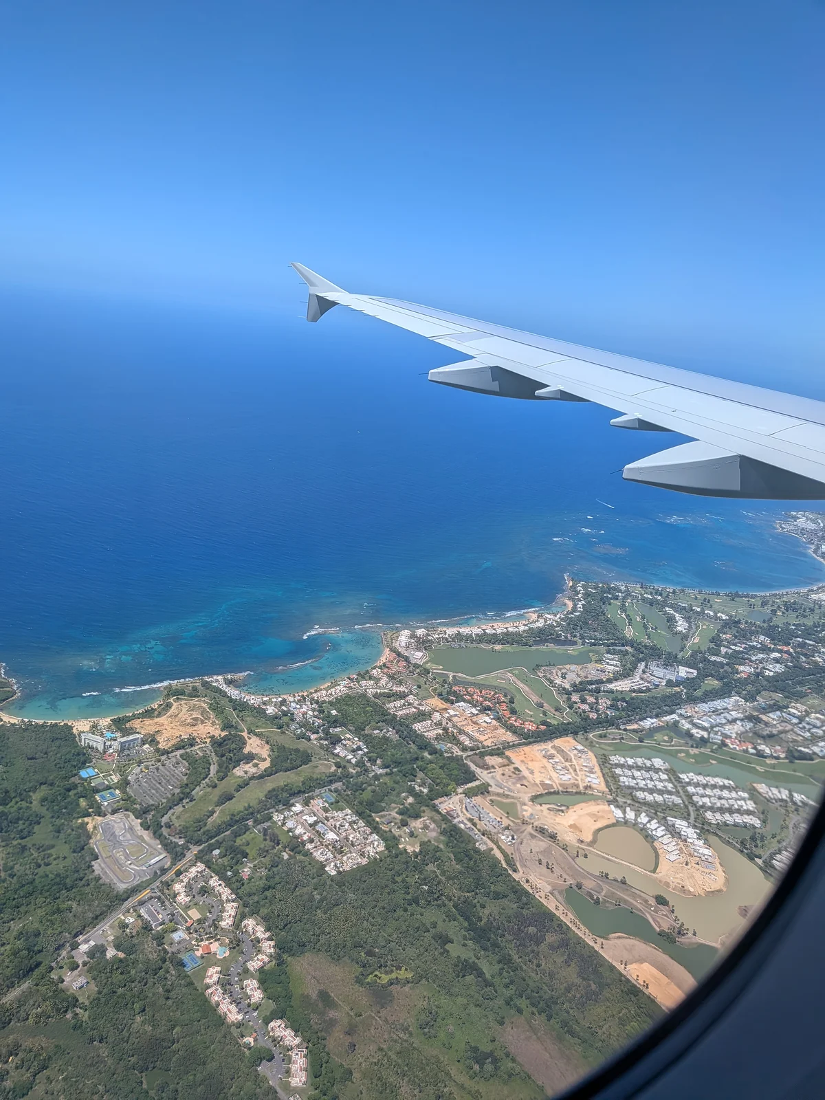 Puerto Rico coastline from the plane window