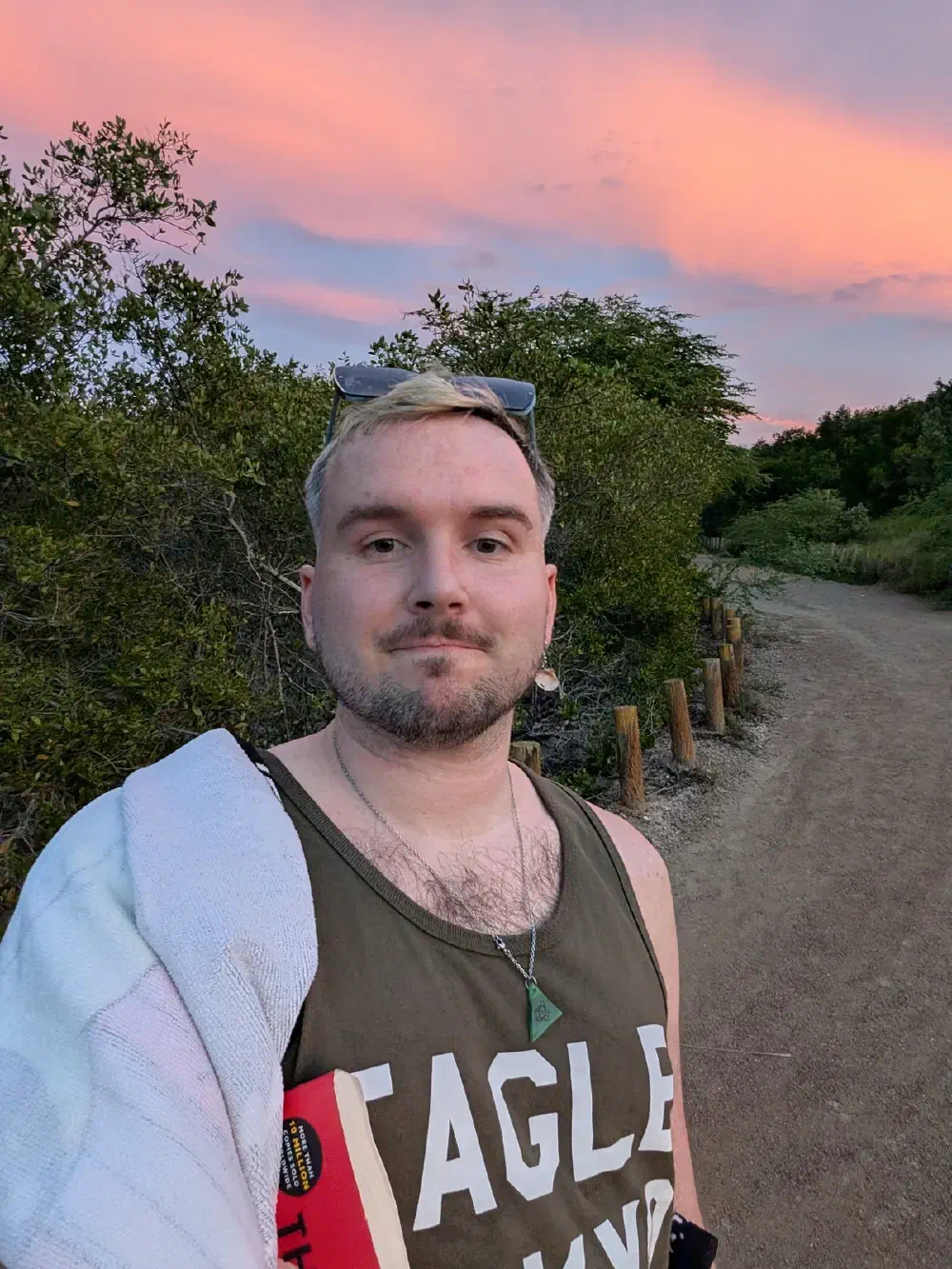Leaving the beach at sunset