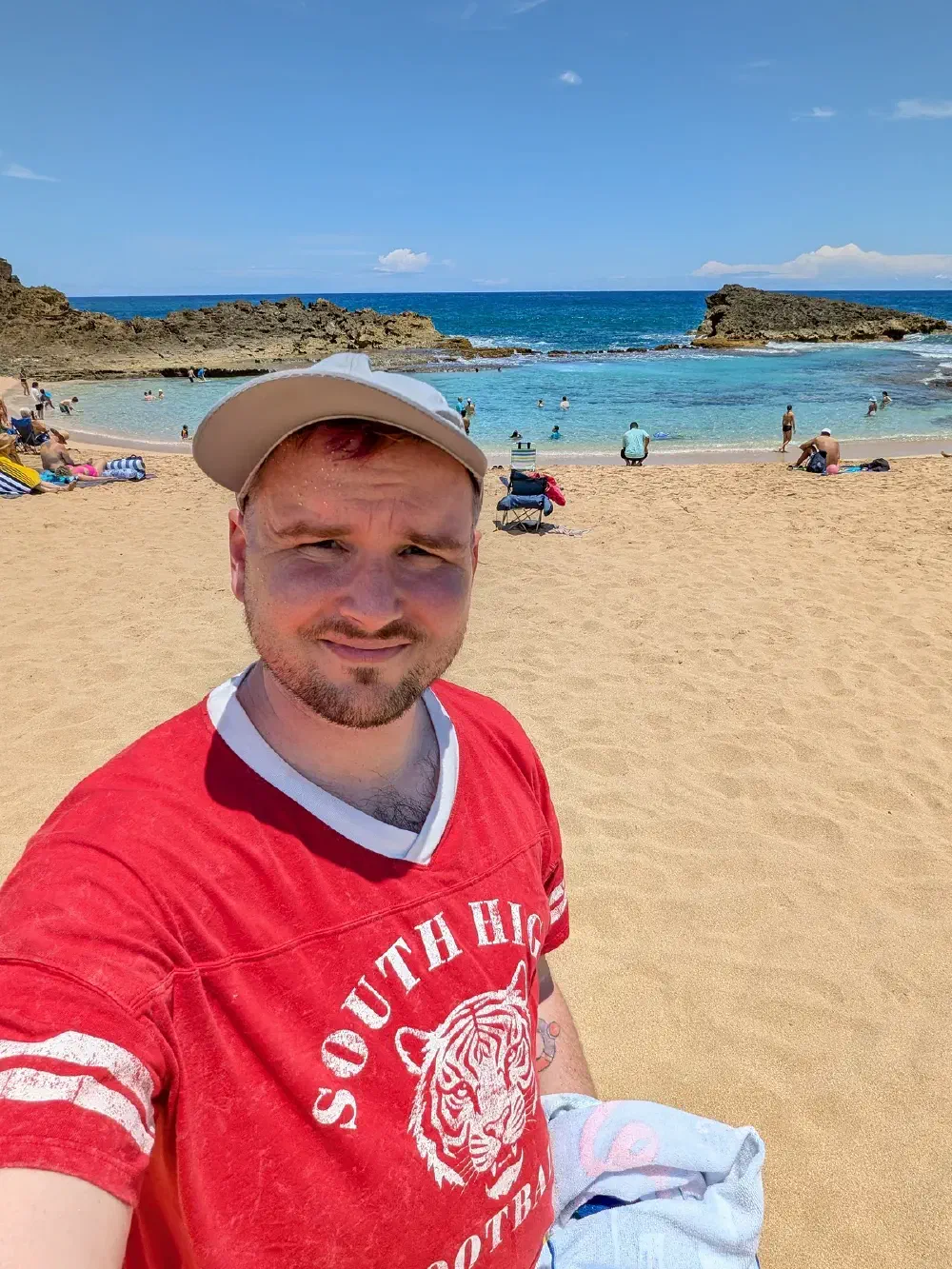 Sand, water, sky — nothing more